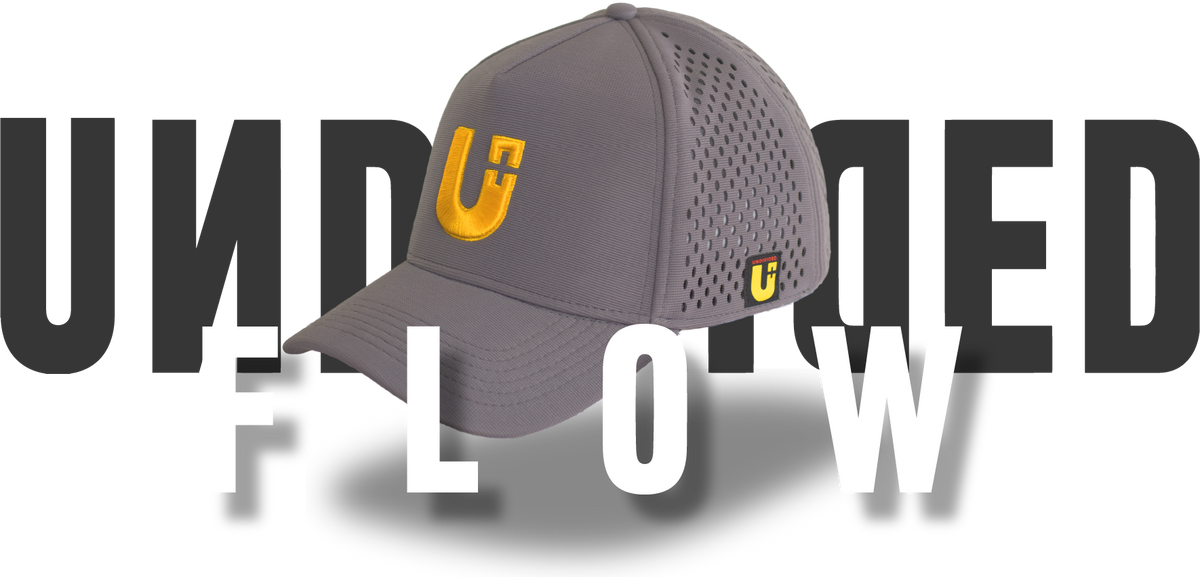 Image of Grey/Yellow Undivided Flow custom flexi -fitted baseball cap